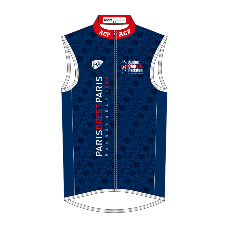 GILET SANS MANCHE PARIS BREST PARIS 2023 COUPE VENT + DOS FILET