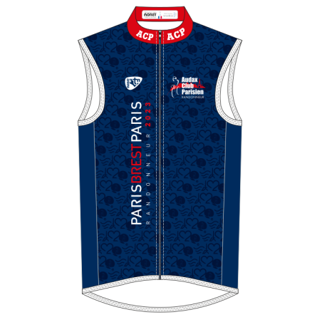 GILET SANS MANCHE PARIS BREST PARIS 2023 COUPE VENT + DOS FILET